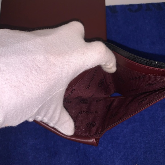 Davidoff Bifold Credit Card Holder/Wallet in Black Leather - Picture 4 of 12